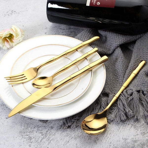 Aldomara Bamboo Gold/Silver Flatware