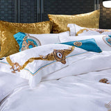 Evaria Satin Cotton Luxury Royal Duvet Cover Set DECORATIQ | Home&Decor