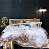 Evaria Satin Cotton Luxury Royal Duvet Cover Set DECORATIQ | Home&Decor