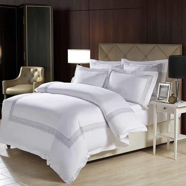 Abyad Hotel Stitch Egyptian Cotton Duvet Cover Set