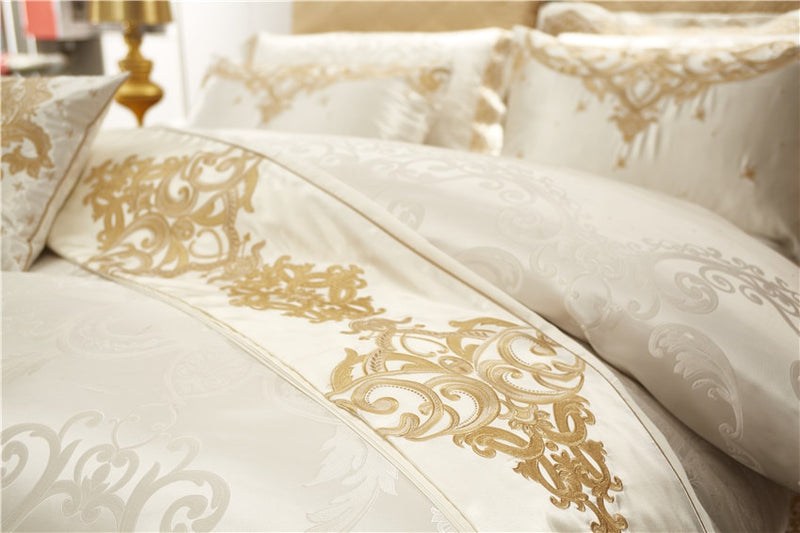 Rovenia Luxury Satin Cotton Duvet Cover Set DECORATIQ | Home&Decor