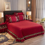 Faith Ruffled Edged Quilted Fleece Bedspread Set DECORATIQ | Home&Decor