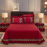 Faith Ruffled Edged Quilted Fleece Bedspread Set DECORATIQ | Home&Decor