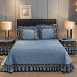 Faith Ruffled Edged Quilted Fleece Bedspread Set DECORATIQ | Home&Decor