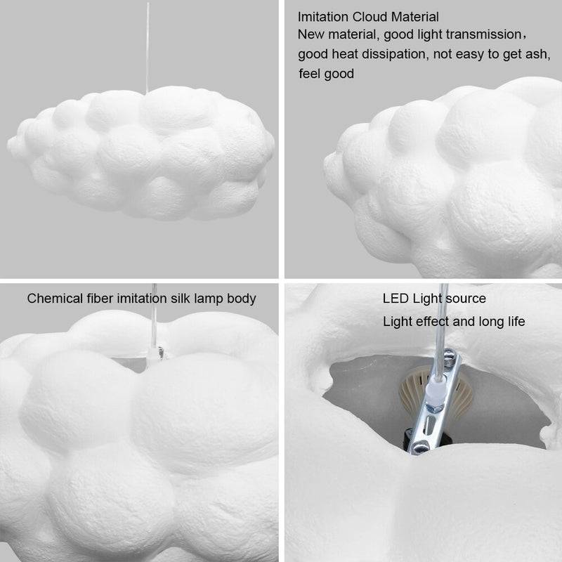 LED Night Light Cotton Cloud Shape Light Hanging Lamp DIY Handmade Material