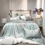 Emely Floral Bunch Embroidery Egyptian Cotton Duvet Cover Set DECORATIQ | Home&Decor