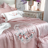 Emely Floral Bunch Embroidery Egyptian Cotton Duvet Cover Set DECORATIQ | Home&Decor