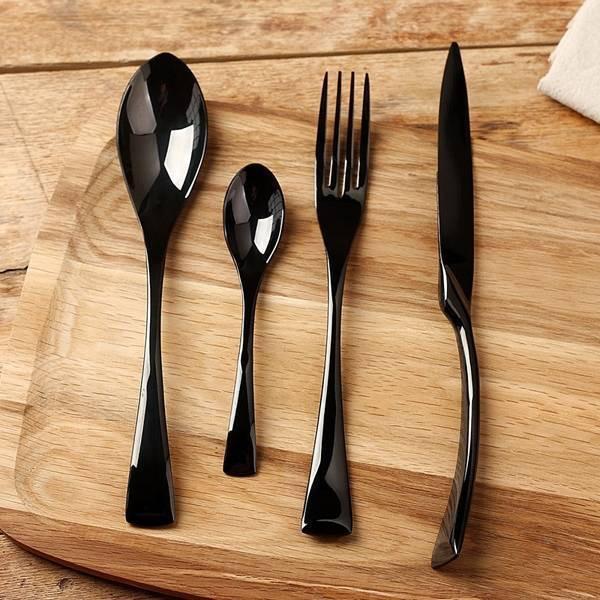 Jet Black Flatware DECORATIQ | Home&Decor