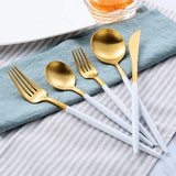 Arya White Gold Flatware DECORATIQ | Home&Decor