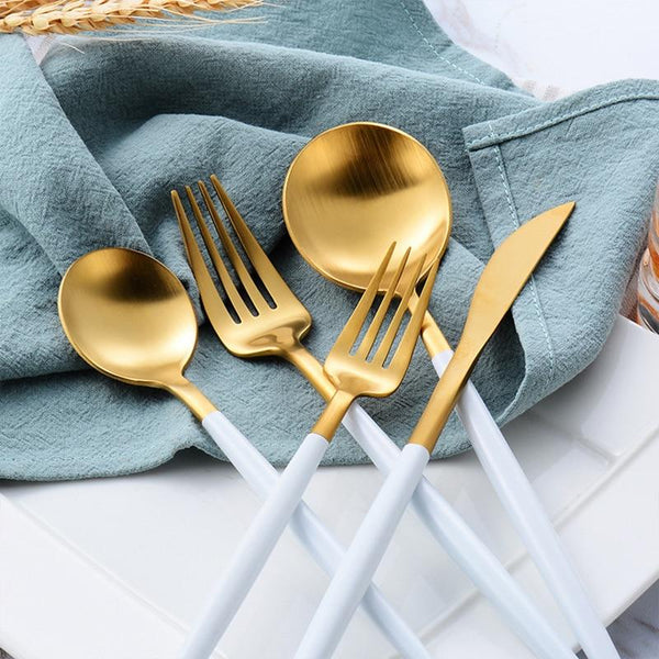 Arya White Gold Flatware